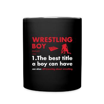 Sport Boy Definition Wrestling - Full Colour Mug - black - Front