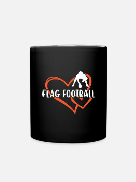 Sport Heart Flag Football - Tasse einfarbig - Schwarz