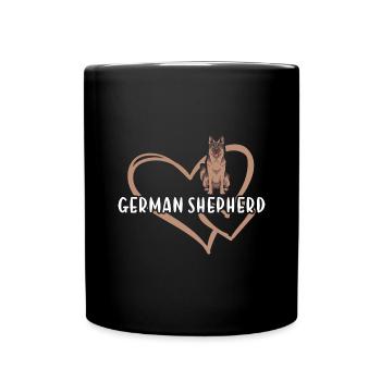 Cœur de berger allemand - Mug uni - noir - Devant