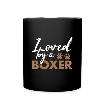 Loved By A Boxer - Full Colour Mug - black - Front