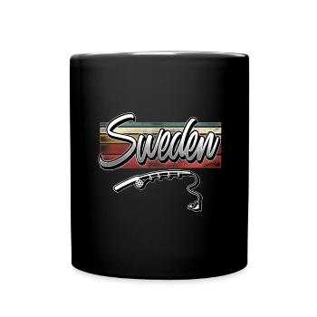 Schweden Angeln - Tasse einfarbig - Schwarz - Vorne