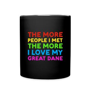 Les gens que j’ai rencontrés J’aime le dogue allemand - Mug uni - noir - Devant