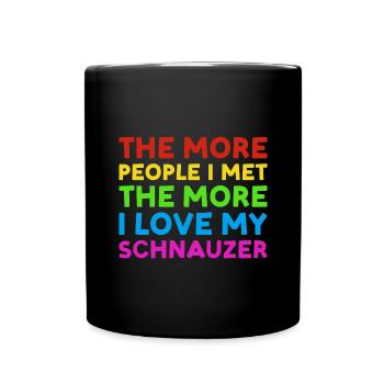 Les gens que j’ai rencontrés J’aime Schnauzer - Mug uni - noir - Devant