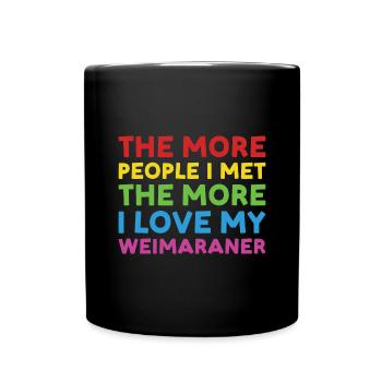 Les gens que j’ai rencontrés J’adore le braque de Weimar - Mug uni - noir - Devant