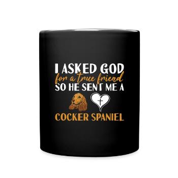 Chien que j’ai demandé à Dieu pour un véritable ami Corgi - Mug uni - noir - Devant