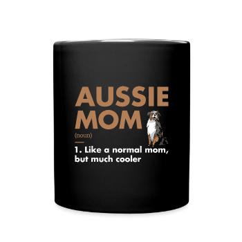 Dog Aussie Mom Definition - Full Colour Mug - black - Front