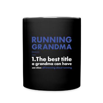 Sport Grandma Running - Tasse einfarbig - Schwarz - Vorne