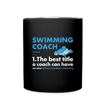 Sport Coach Swimming - Tasse einfarbig - Schwarz - Vorne