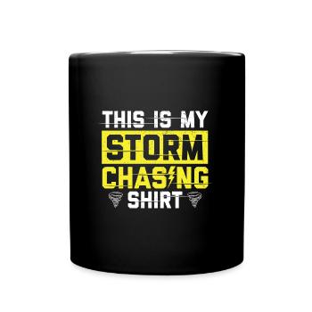 Sturm Spotter | Sturmjäger Sturmwarnungen Geschenk - Tasse einfarbig - Schwarz - Vorne