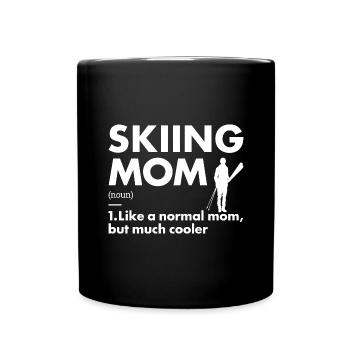 Sport Mom Skiing - Tasse einfarbig - Schwarz - Vorne
