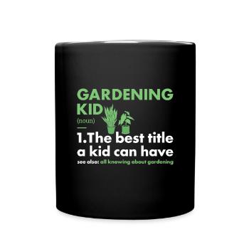 Jardinier Kid Définition Jardinage - Mug uni - noir - Devant