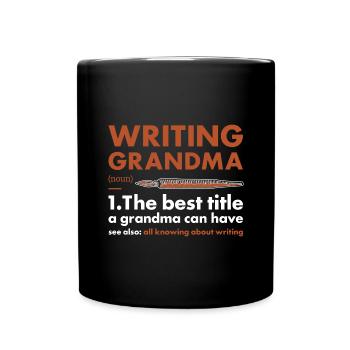 Writer Grandma Definition Writing - Full Colour Mug - black - Front