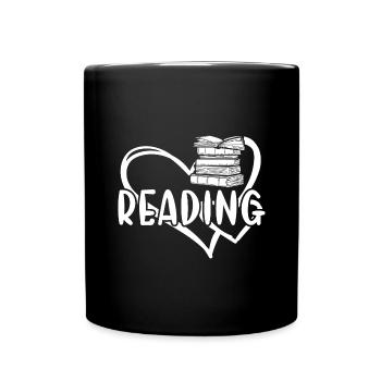 Lecture du cœur du lecteur - Mug uni - noir - Devant
