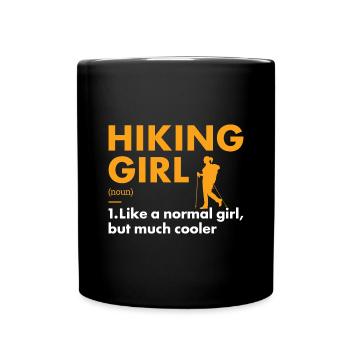 Hiker Girl Definition Hiking - Tasse einfarbig - Schwarz - Vorne