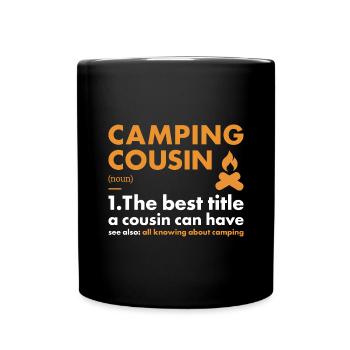 Camper Cousin Definition Camping - Full Colour Mug - black - Front