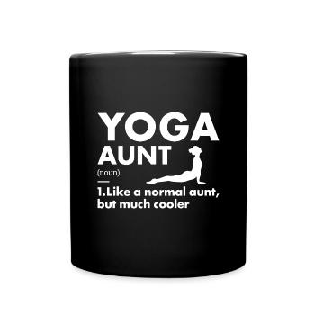 Yogi Aunt Definition Yoga - Tasse einfarbig - Schwarz - Vorne