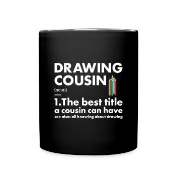Dessin de définition de Cousin de tiroir - Mug uni - noir - Devant