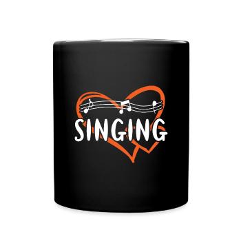 Singer Heart Singing - Full Colour Mug - black - Front