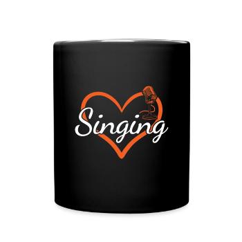 Singer Heart Singing - Tasse einfarbig - Schwarz - Vorne