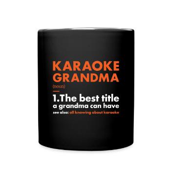 Singer Grandma Definition Karaoke - Tasse einfarbig - Schwarz - Vorne