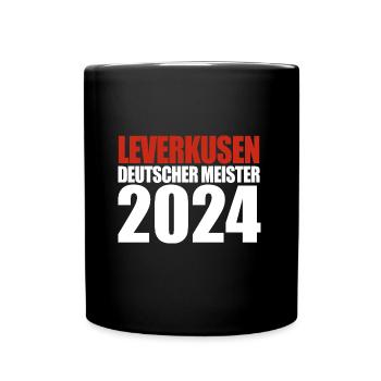 Leverkusen - Deutscher Meister 2024 - Tasse einfarbig - Schwarz - Vorne