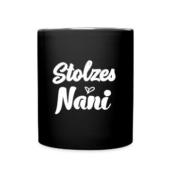 Stolzes Nani Schweiz Oma Grosi Schweizer Oma - Tasse einfarbig - Schwarz - Vorne