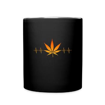 Weed, Gras, Ganja, Kiffen, Kiffer - Tasse einfarbig - Schwarz - Vorne