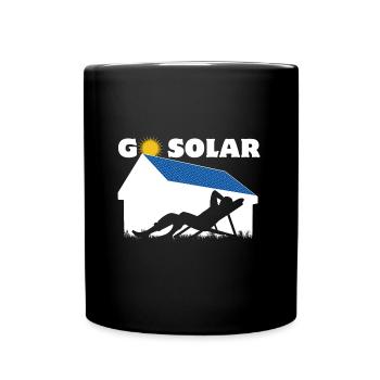 Go Solar - Photovoltaics - Solar Energy - Horizon - Full Colour Mug - black - Front