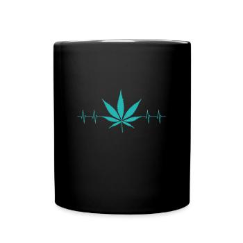 Kiffen Ganja Weed Kiffer - Tasse einfarbig - Schwarz - Vorne