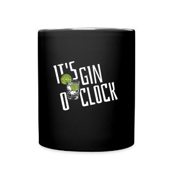 C’est Gin o’clock - Dire - Jeux de mots - Mug uni - noir - Devant