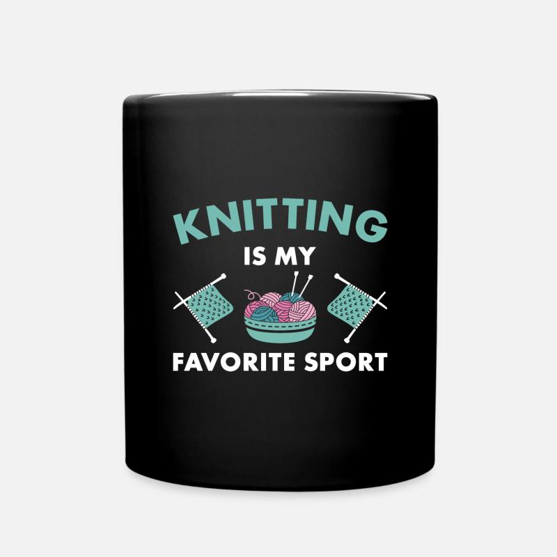 Le tricot est mon sport préféré - Mug uni - noir