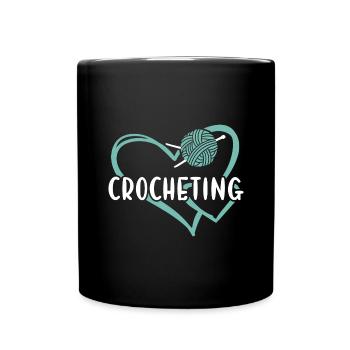 Crocheter Heart Crocheting - Tasse einfarbig - Schwarz - Vorne