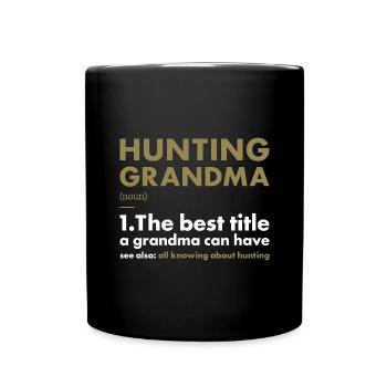 Chasseur Mamie Définition Chasse - Mug uni - noir - Devant