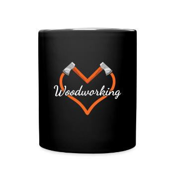Cœur de menuisier Travail du bois - Mug uni - noir - Devant