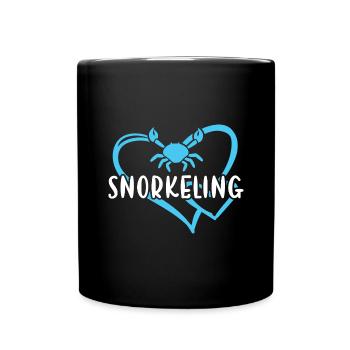 Snorkeler Heart Snorkeling - Tasse einfarbig - Schwarz - Vorne