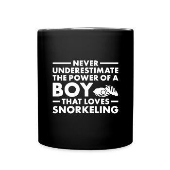 Snorkeler : Ne sous-estimez jamais le pouvoir d’un garçon - Mug uni - noir - Devant