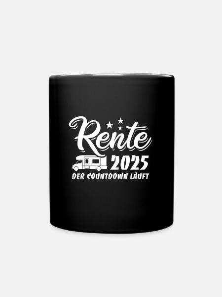 Rente 2025 - der Countdown läuft - Camper - Tasse einfarbig - Schwarz