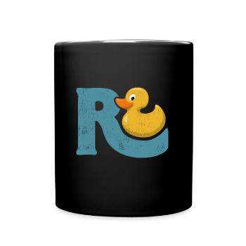Rente Ente - Ruhestand - Pension - Tasse einfarbig - Schwarz - Vorne