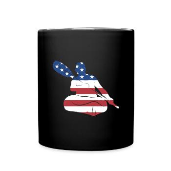 Kayaker Us Flag Kayaking - Full Colour Mug - black - Front