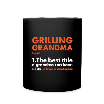 Griller Grandma Definition Grilling - Full Colour Mug - black - Front