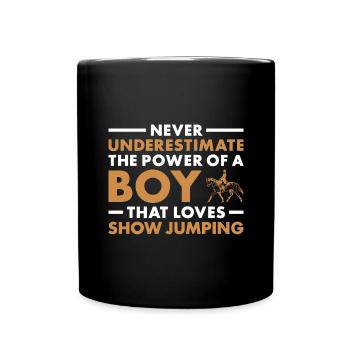 Jumper Ne sous-estimez jamais le pouvoir d’un garçon - Mug uni - noir - Devant