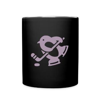 Pinguin Hockey Eishockey Silhouette Minimalistisch - Full Colour Mug - black - Front