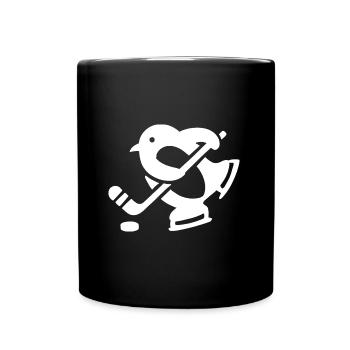 Penguin Hockey Hockey Silhouette Minimalist - Full Colour Mug - black - Front