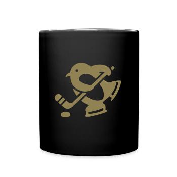 Penguin Hockey Hockey Silhouette Minimalist - Full Colour Mug - black - Front