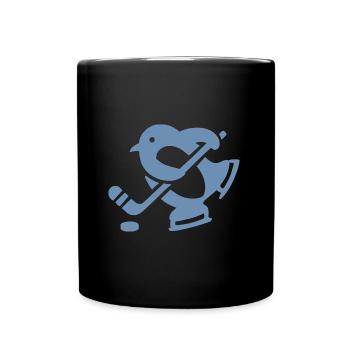 Pinguin Hockey Eishockey Silhouette Minimalistisch - Full Colour Mug - black - Front