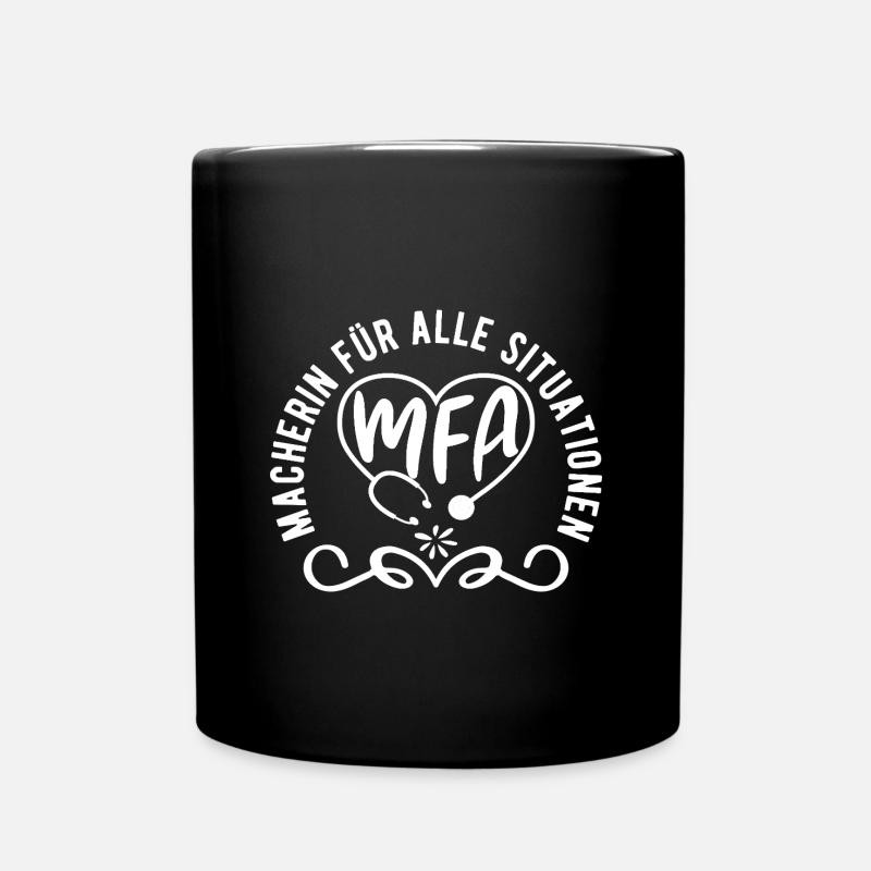Arzthelferin Macherin MFA - Tasse einfarbig - Schwarz