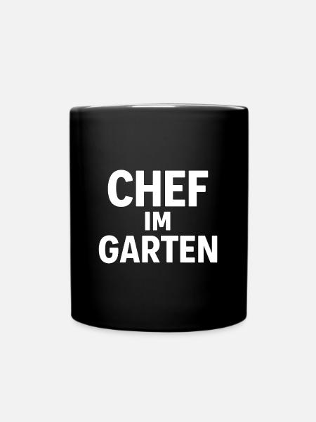 Chef im Garten unterwegs Hobbygärtner - Tasse einfarbig - Schwarz
