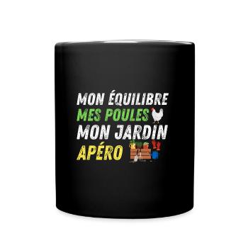 Cadeau Homme Jardin Poule Humour - Mug uni - noir - Devant