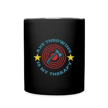 Axe throw axe throwing - Full Colour Mug - black - Front