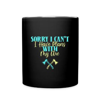 Axe throw axe throwing - Full Colour Mug - black - Front